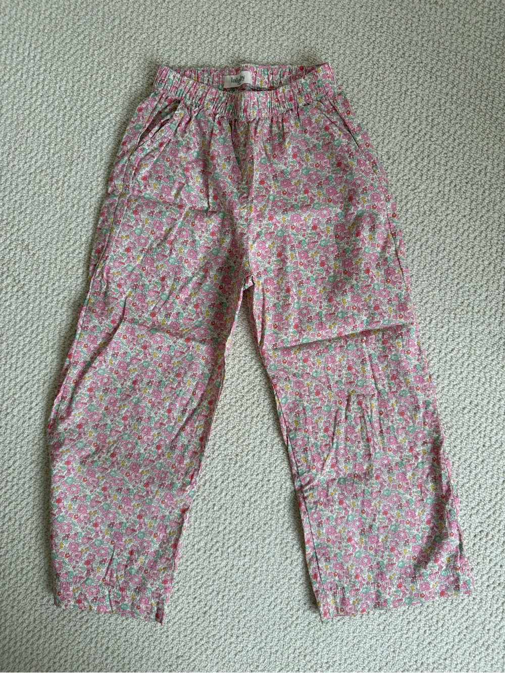 Lalaby Girls' Pink & Mint Floral Skirt